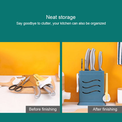 Kitchen Multifunctional Three-Hole Invisible Knife Holder Hollow Drain Kitchenware Storage Rack