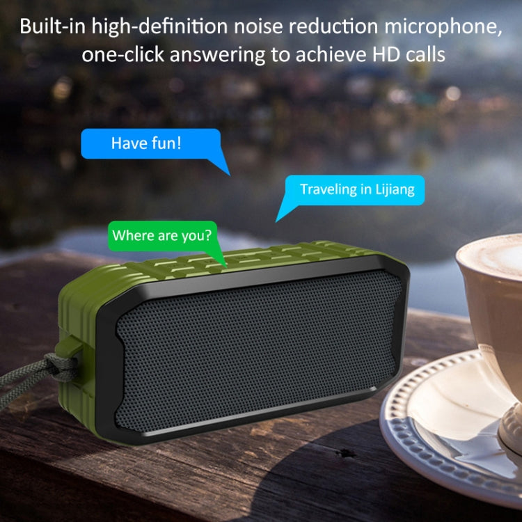 F8 IP67 Waterproof Outdoor Sports Wireless Card Bluetooth Speaker, Black, Green