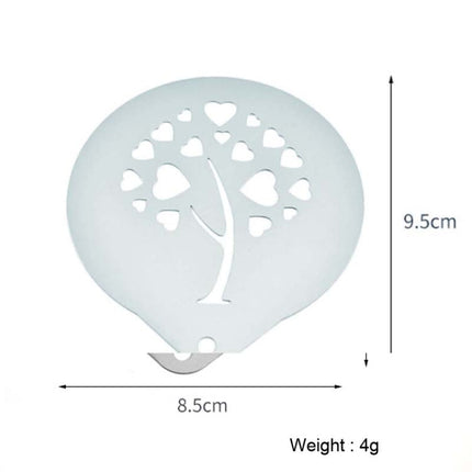 6 PCS Stainless Steel Garland Mold Fancy Coffee Printing Model Coffee Milk Foam Spray Pattern Template Random Style Delivery, 6 PCS