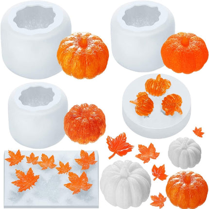Halloween Three-Dimensional Pumpkin Cake DIY Scented Candle Silicone Mold