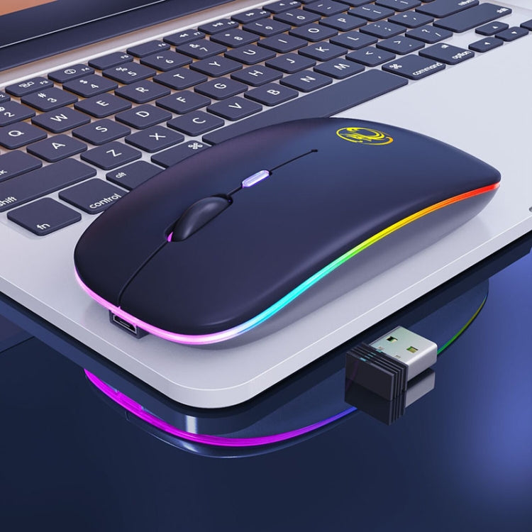 iMICE  E-1300 4 Keys 1600DPI Luminous Wireless Silent Desktop Notebook Mini Mouse, Charging Luminous Edition, Dual-modes Luminous Edition