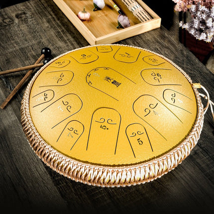 15-Tone Ethereal Drum 14-Inch Steel Tongue Drum Hollow Drum Sanskrit Drummer Disc, Red, Black, Golden, Purple, Navy Blue, Blue