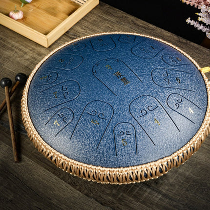15-Tone Ethereal Drum 14-Inch Steel Tongue Drum Hollow Drum Sanskrit Drummer Disc, Red, Black, Golden, Purple, Navy Blue, Blue