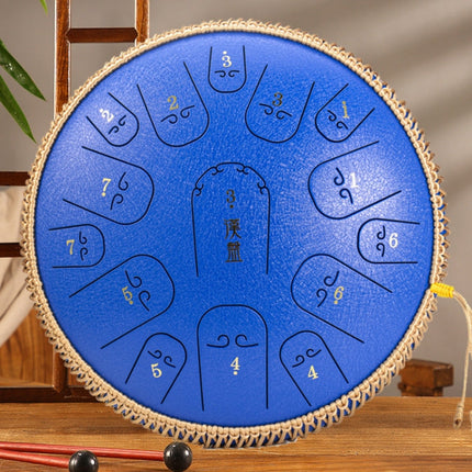 15-Tone Ethereal Drum 14-Inch Steel Tongue Drum Hollow Drum Sanskrit Drummer Disc, Red, Black, Golden, Purple, Navy Blue, Blue