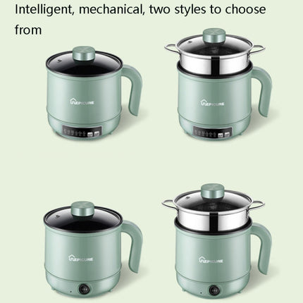 Multi-Function Electric-Cooker Mini Dormitory Student Cooking Rice Stir Frying Non-Stick Pot, 110V US Plug, White Manual Single Pot, White Manual Style with Steaming Grid, White Smart Single Pot, White Smart With Steaming Grid, Green Manual Single Pot ...