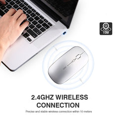 Inphic PM1 Office Mute Wireless Laptop Mouse, Battery Display