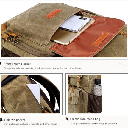 Batik Canvas Waterproof Photography Bag Outdoor Wear-resistant Large Camera Photo Backpack Men for Nikon / Canon / Sony / Fujifilm