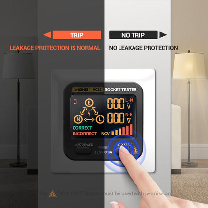 ANENG AC11 Multifunctional Digital Display Socket Tester Electrical Ground Wire Tester