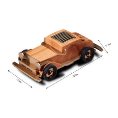 AS60 Retro Car Shape Wooden Subwoofer Mini Wireless Bluetooth Speaker, Dark Wood, Light Wood