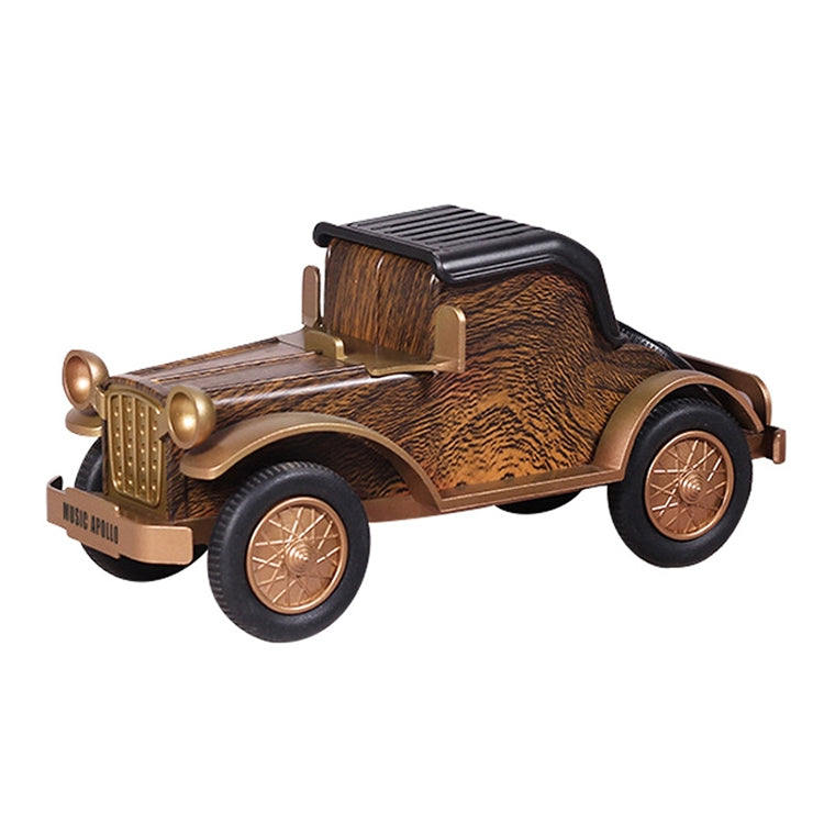 A9 Retro Wood Grain Classic Car Shape Wireless Bluetooth Speaker Subwoofer Radio Portable Mobile Phone Stand Mini Speaker