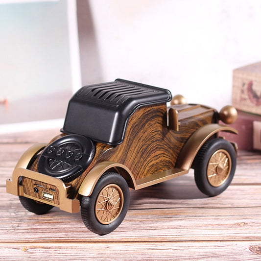 A9 Retro Wood Grain Classic Car Shape Wireless Bluetooth Speaker Subwoofer Radio Portable Mobile Phone Stand Mini Speaker