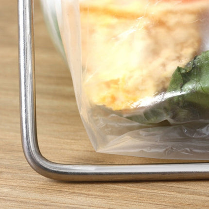 Stainless Steel Kitchen Foldable Storage Rack Plastic Bag Towel Trash Can Holder