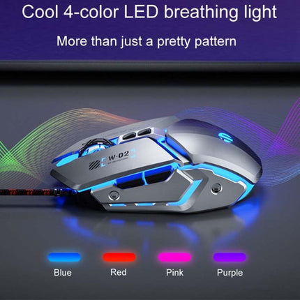 Inphic W-02 6 Keys Home Office Luminous Macro Programming USB Computer Mechanical Game Wired Mouse