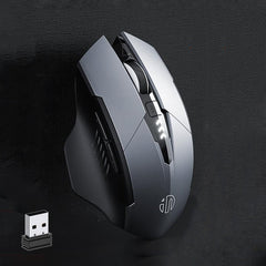 Inphic A1 6 Keys 1000/1200/1600 DPI Home Gaming Wireless Mechanical Mouse, Colour: Gray Wireless+Bluetooth 4.0+Bluetooth 5.0, Gray Wireless+Bluetooth 4.0+Bluetooth 5.0, Black Wireless+Bluetooth 4.0+Bluetooth 5.0, Black Wireless Charging Silent Version�...