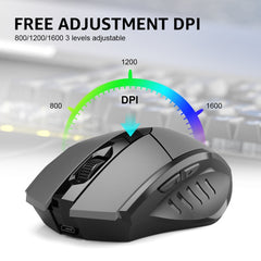 Inphic A1 6 Keys 1000/1200/1600 DPI Home Gaming Wireless Mechanical Mouse, Colour: Gray Wireless+Bluetooth 4.0+Bluetooth 5.0, Gray Wireless+Bluetooth 4.0+Bluetooth 5.0, Black Wireless+Bluetooth 4.0+Bluetooth 5.0, Black Wireless Charging Silent Version�...