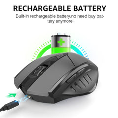 Inphic A1 6 Keys 1000/1200/1600 DPI Home Gaming Wireless Mechanical Mouse, Colour: Gray Wireless+Bluetooth 4.0+Bluetooth 5.0, Gray Wireless+Bluetooth 4.0+Bluetooth 5.0, Black Wireless+Bluetooth 4.0+Bluetooth 5.0, Black Wireless Charging Silent Version�...