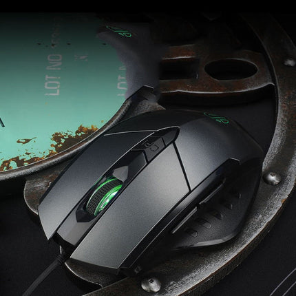 Inphic PW1 Game Mute Macro Definition Illuminated Wired Mouse, Cable Length: 1.5m, Mute Titanium Gray Game Version, Mute Black Business Version, Mute Black Game Version