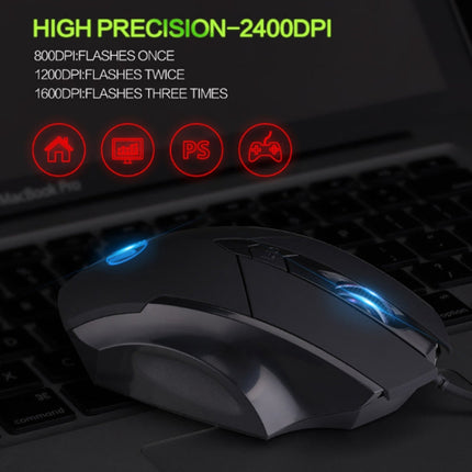 Inphic PW1 Game Mute Macro Definition Illuminated Wired Mouse, Cable Length: 1.5m, Mute Titanium Gray Game Version, Mute Black Business Version, Mute Black Game Version