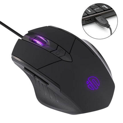 Inphic PW1 Game Mute Macro Definition Illuminated Wired Mouse, Cable Length: 1.5m, Mute Titanium Gray Game Version, Mute Black Business Version, Mute Black Game Version