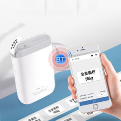 JingChen D11 Thermal Label Printer Bluetooth Handheld Portable Sticker Mobile Phone Printer, D11 White Standard