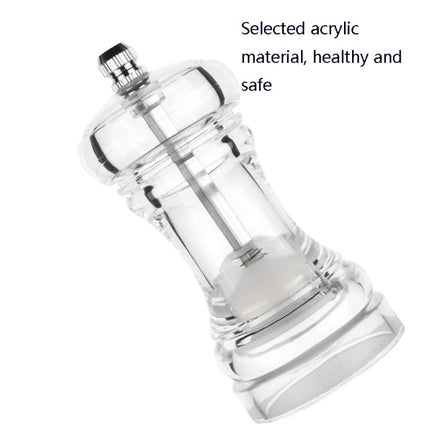 Acrylic Transparent Pepper Grinder Manual Pepper Grinder Ceramic Core Multi-Purpose Seasoning Bottle, 4 Inch, 5 Inch, 6 Inch