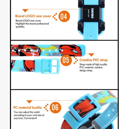 SKMEI 1241 Fashion Cute Cartoon Car Children Digital Watch
