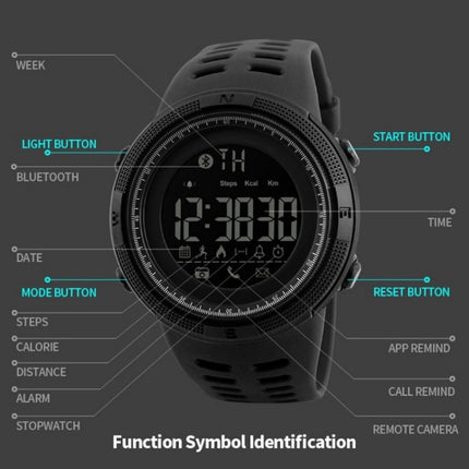SKMEI 1250 Men Outdoor Waterproof Sports Digital Watch Multi-Function Watch, Black, Coffee/Gold, Gold/Red