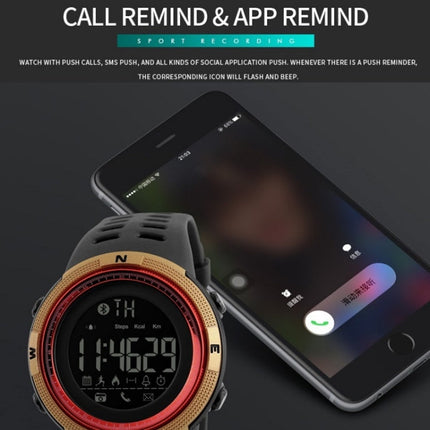 SKMEI 1250 Men Outdoor Waterproof Sports Digital Watch Multi-Function Watch, Black, Coffee/Gold, Gold/Red