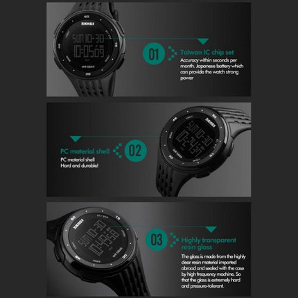 SKMEI 1219 Men Multi-Function Electronic Watch Outdoor Sports Watch