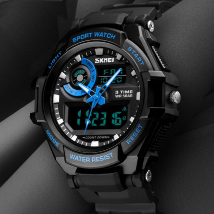 SKMEI 1357 Mens Multifunctional Sports Digital Watch Student Waterproof Watch