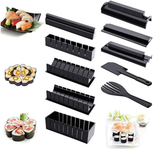 11 in 1 Sushi Mold With Sushi Knife Rice Ball Mold DIY Home Creative Sushi Roll Set, Sushi Roll Set
