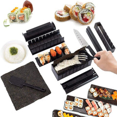 11 in 1 Sushi Mold With Sushi Knife Rice Ball Mold DIY Home Creative Sushi Roll Set, Sushi Roll Set