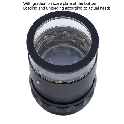 8 LED Lights 3 Groups Of Optical Glass HD With Scale 10 Times Magnifying Glass, Complex Scale Board, Cross Scale Board