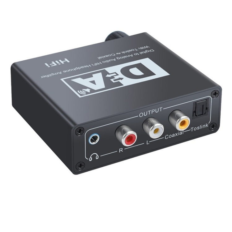 NK-C6 Optical Fiber To Analog Audio Converter Adjustable Volume Digital To Analog Decoder, EU Plug, US Plug, With USB Cable