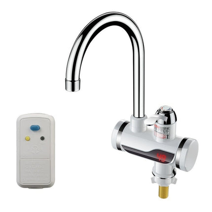 Kitchen Instant Electric Hot Water Faucet Hot & Cold Water Heater EU Plug, Lamp Display Lower Water Inlet, Lamp Display Side Water Inlet, Lamp Display Leakage Protection Lower Water Inlet, Lamp Shows Leakage Protection Side Water Inlet�����������������...