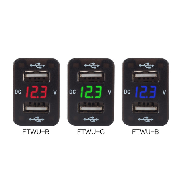 Car Charger Original Hole Non-Destructive Modification Of Dual Usb Car Charger With Line Suitable For Toyota, FTWU Red Light, FTWU Green Light, FTWU Blue Light, FTWUX Red Light, FTWUX Green Light, FTWUX Blue Light