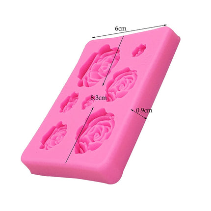 2 PCS DIY Handmade Soap Chocolate Fondant Baking Mold 3D Rose Flower Cake Decoration Silicone Mold