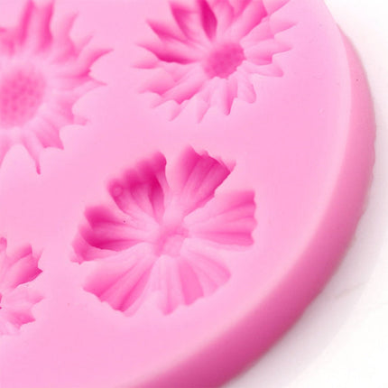 2 PCS 3D Flower Silicone Molds Fondant Craft Cake Candy Chocolate Ice Pastry Baking Tool, 3D Flower Shape