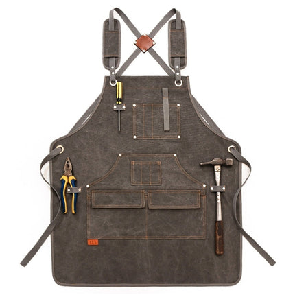 Canvas Apron Barber Roasting Cafe Gardening Woodworking Men And Women Work Clothes, Adult Models, For Children 47cm, For Children 57cm