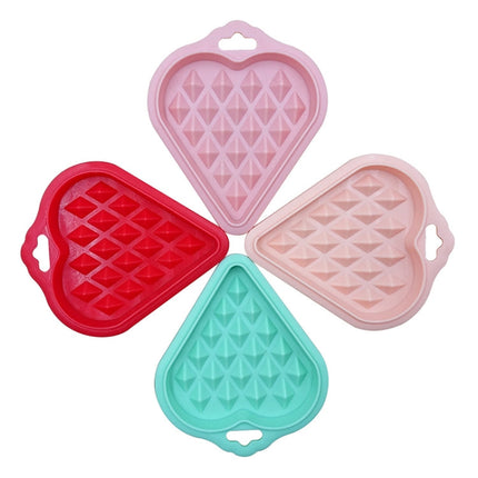 5 in 1 Food Grade Silicone Waffle Mold Kitchen Cake Set Baking Supplies, Red, Green, Beige, Pink