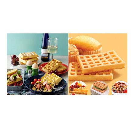 5 in 1 Food Grade Silicone Waffle Mold Kitchen Cake Set Baking Supplies, Red, Green, Beige, Pink