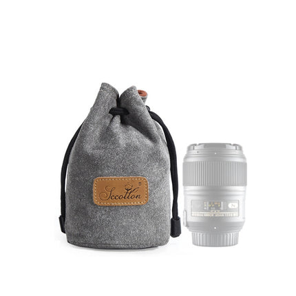 S.C.COTTON Liner Shockproof Digital Protection Portable SLR Lens Bag Micro Single Camera Bag, Round Black M, Round Khaki S, Round Blue S, Round Gray S, Round Brown S, Round Black S