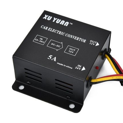 XUYUAN 60W Step-Down Converter 24V to 12V 5A Automotive DC Power Buck Converter