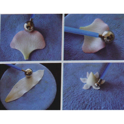 4 in 1 Stainless Steel Spherical Carving Group Pill Stick Fondant Clay Colored Clay Carving Tool Set, Blue, Green, Purple