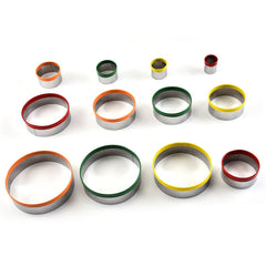 12 in 1 Stainless Steel Biscuit Cutting Set Fondant Biscuit Mold Round Cake Baking Mold, Color Mold(12 in 1)