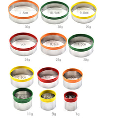 12 in 1 Stainless Steel Biscuit Cutting Set Fondant Biscuit Mold Round Cake Baking Mold, Color Mold(12 in 1)