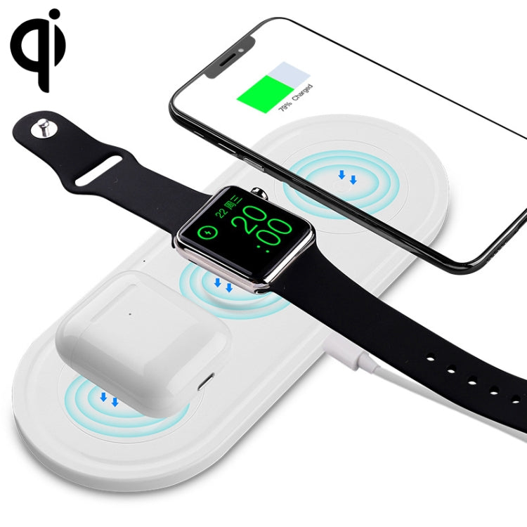 KT-W50A8 3 in 1 10W Multi-Function Bracket Wireless Charger for iPhones / iWatch / AirPods