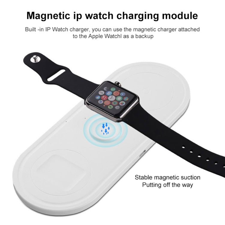 KT-W50A8 3 in 1 10W Multi-Function Bracket Wireless Charger for iPhones / iWatch / AirPods