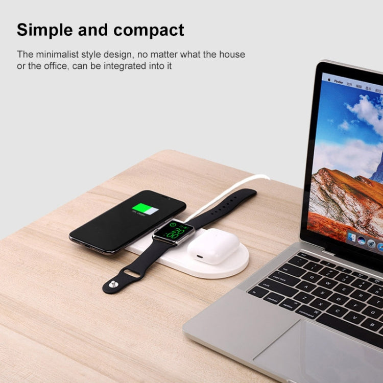 KT-W50A8 3 in 1 10W Multi-Function Bracket Wireless Charger for iPhones / iWatch / AirPods