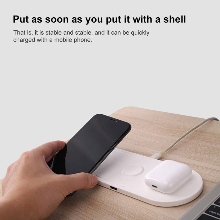 KT-W50A8 3 in 1 10W Multi-Function Bracket Wireless Charger for iPhones / iWatch / AirPods